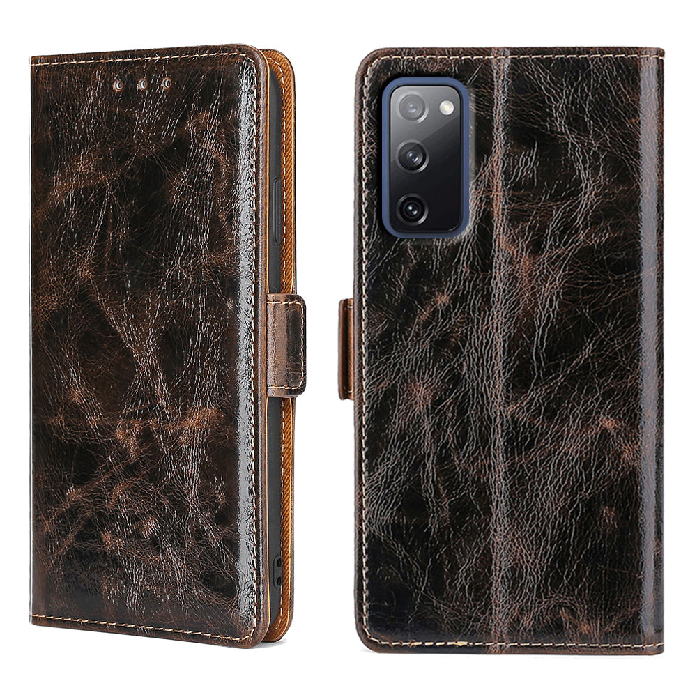 TPU + PU Leather Stand Cell Phone Case for Samsung Galaxy S20 FE/S20 Fan Edition/S20 FE 5G/S20 Fan Edition 5G - Brown TPU + PU Leather Stand Cell Phone Case for Samsung Galaxy S20 FE/S20 Fan Edition/S20 FE 5G/S20 Fan Edition 5G - Brown